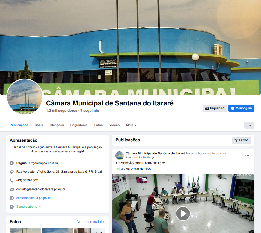 Câmara Municipal está ligadinha no Facebook